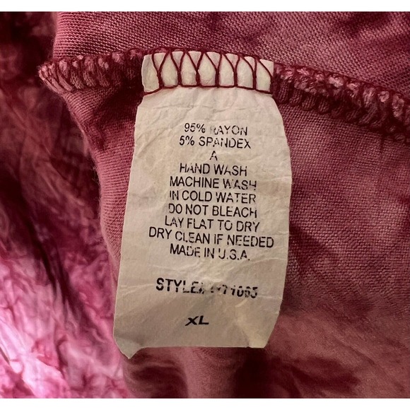 Lock & Love Tunic Top Mini Dress Womens XL Red Tie Dye Scoop Neck‎ Asymmetrical - Picture 4 of 6